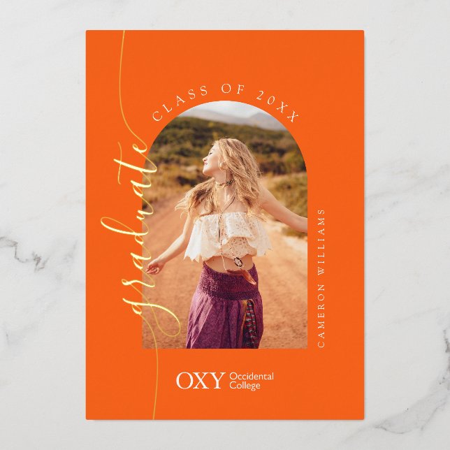 Occidental College Graduation Foil Invitation (Front)