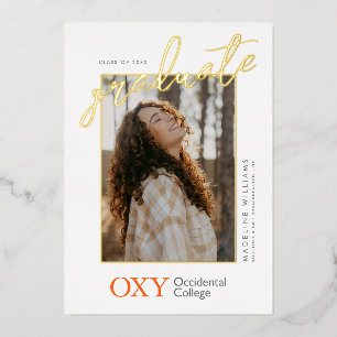 Occidental College Graduation Foil Invitation