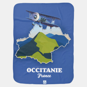 Occitanie France travel map Baby Blanket