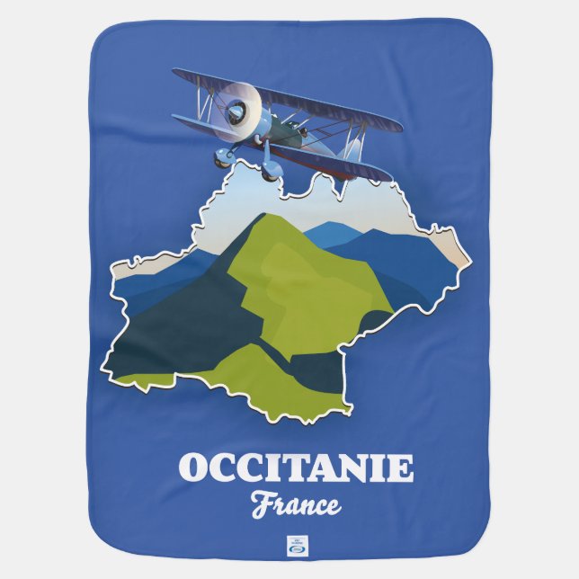 Occitanie France travel map Baby Blanket (Back)
