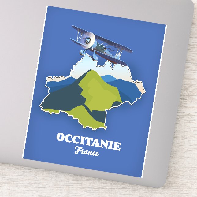Occitanie France travel map Sticker (Detail)