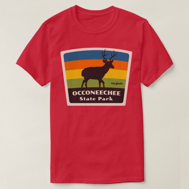 Occoneechee State Park Virginia Roaming Deer T-Shirt (Design Front)