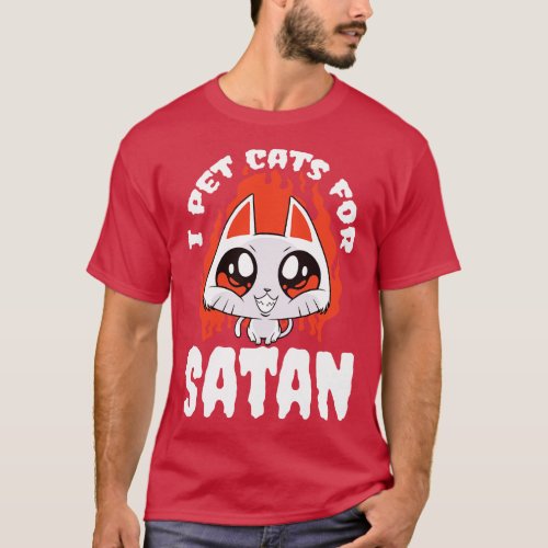Occult and Satanic Pentagram Baphomet Cat Satan Sa T_Shirt
