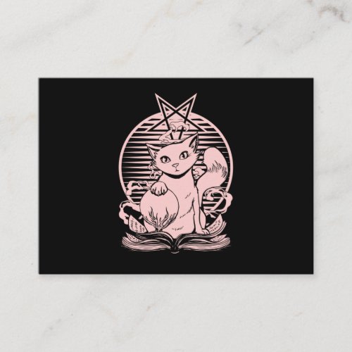 Occult Cat Kawaii Goth Kitten Business Card