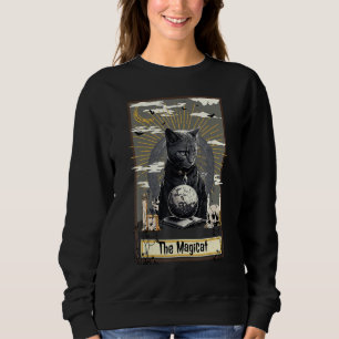 Occult Cat Witch Tarot Card Dark Aesthetic Gothic  Sweatshirt