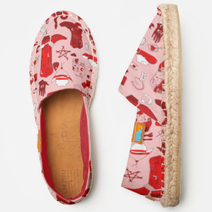 occult cowboy wiccan cowgirl pink western espadrilles