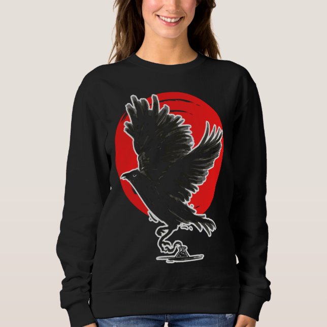 Occult Crow Gothic Baphomet Raven Emo Witchcraft Sweatshirt (Front)