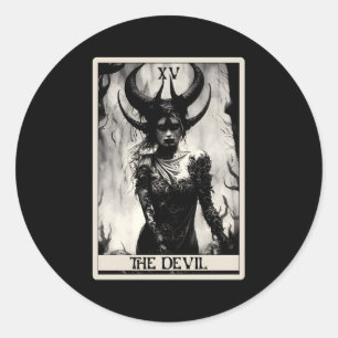 Occult Dark Horror The Devil Tarot Card Classic Round Sticker