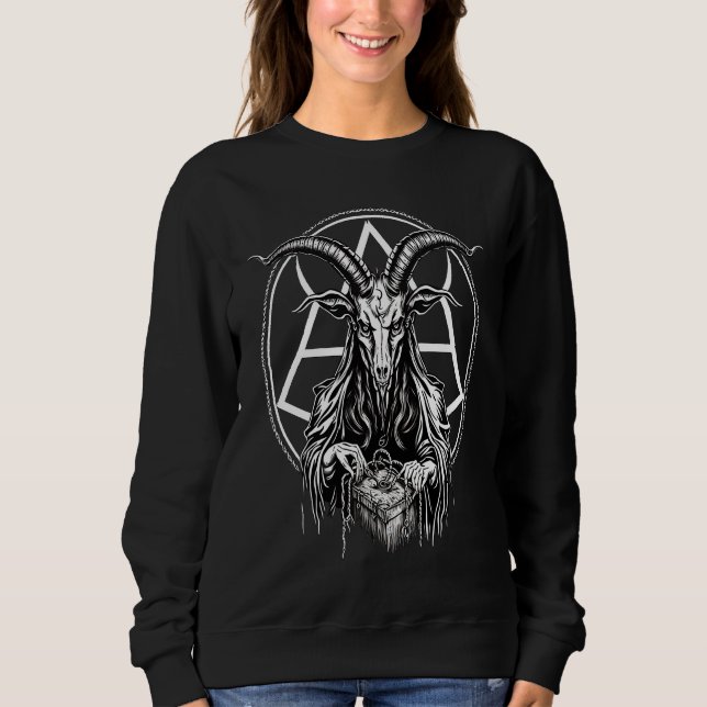 Occult Demon  Witchcraft Baphomet Satan Sweatshirt (Front)