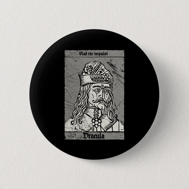 Occult Dracula - Vlad The Impaler Horror Vampire  Button (Front)