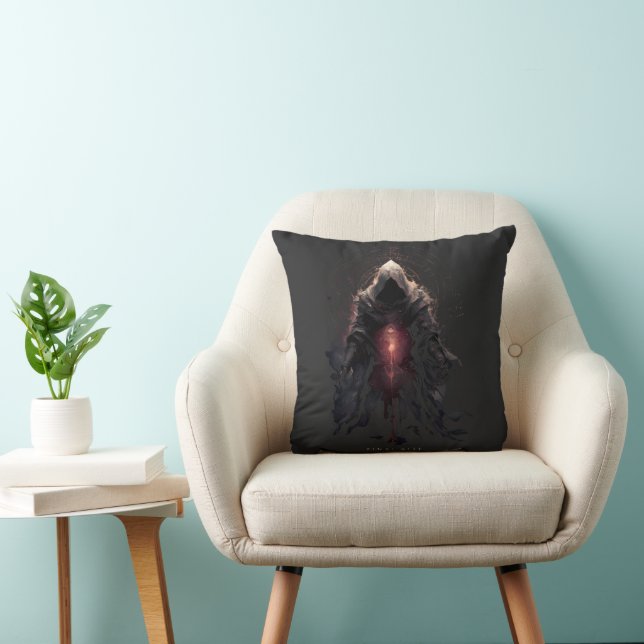 Occult Figure Dark Art  Throw Pillow (Chair)