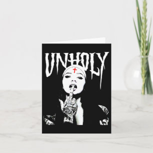 Occult Gothic Dark Satanic Nun Tattoos Unholy Nun  Card