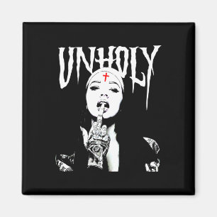 Occult Gothic Dark Satanic Nun Tattoos Unholy Nun  Magnet