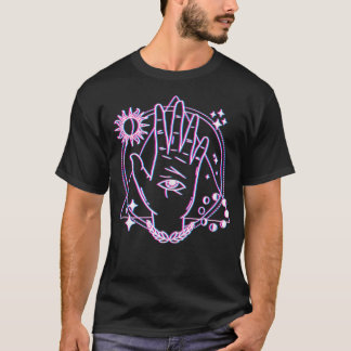 Occult Gothic Vintage Hand & Moon Rose Witcher  T-Shirt
