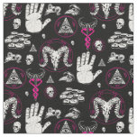 occult halloween all seeing eye esoteric rune pink fabric