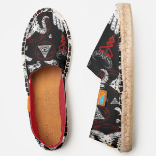 occult halloween all seeing eye esoteric runes red espadrilles