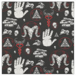 occult halloween all seeing eye esoteric runes red fabric