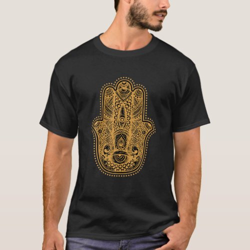 Occult Hamsa Hand Evil Eye Fatima Moon Witchcraft T_Shirt