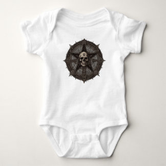 Occult-Inspired Death Metal Logo for Kidswear Baby Bodysuit