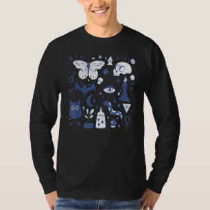 Occult Magic All Seeing Eye Skull Owl Bat Butterfl T-Shirt