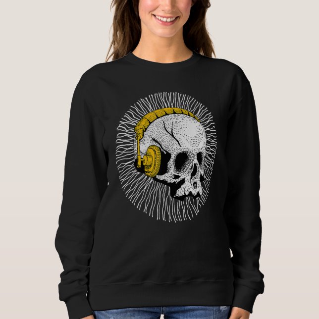 Occult Magic Skull DJ Headphones 2 Sweatshirt (Front)