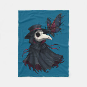 Occult Mask Doctor Face Plague Cottagecore Gothic Fleece Blanket