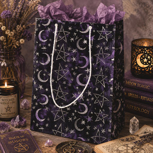Occult Moon & Pentagram Witchy Gothic Medium Gift Bag