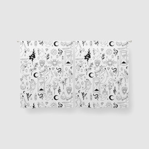 occult mystical esoteric witchcraft crystals white blackout curtains