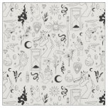 occult mystical esoteric witchcraft crystals white fabric