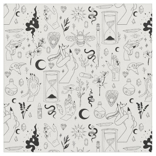 occult mystical esoteric witchcraft crystals white fabric