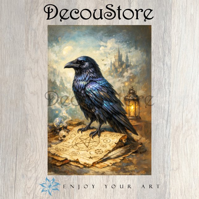 Occult Raven Decoupage Tissue Paper (Creator Uploaded)