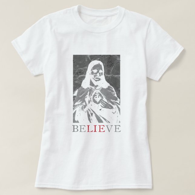 Occult Satan Jesus Lie Antichrist Atheist Hell Dev T-Shirt (Design Front)