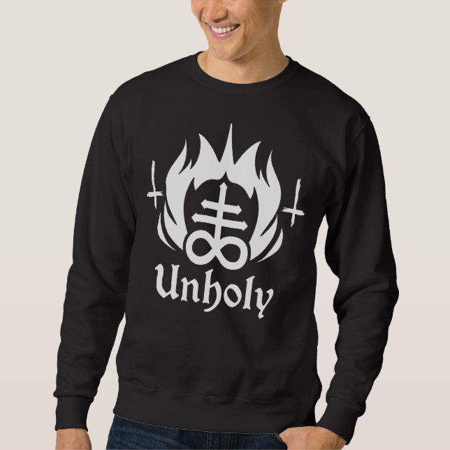 Occult Satanic Symbol Atheist Goth Leviathan Cross Sweatshirt (Front)