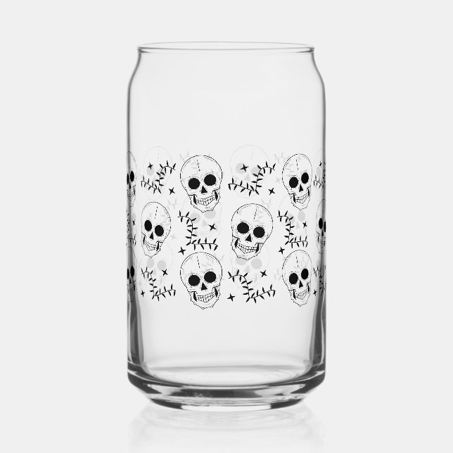 Occult Skull Star Can Glass (Front)
