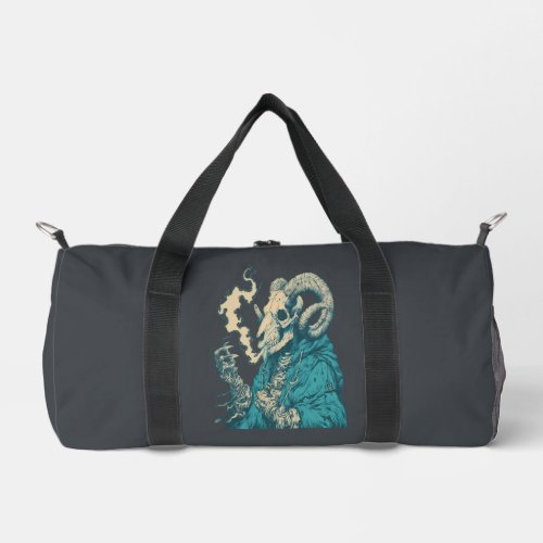 Occult Smoking Ram Skull Duffel Bag