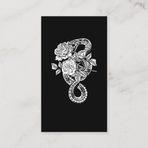 Occult Snake Roses Wicca Goth Witchcraft Business Card