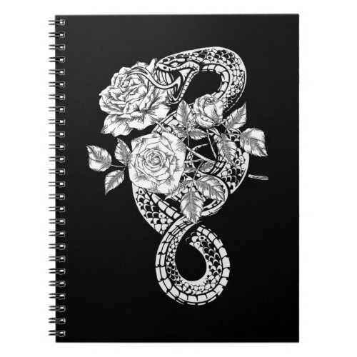 Occult Snake Roses Wicca Goth Witchcraft Notebook