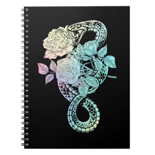 Occult Snake Roses Wicca Pastel Goth Witchcraft Notebook