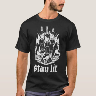 Occult Stay Lit Satan Devil Hell Unholy Gothic Wit T-Shirt