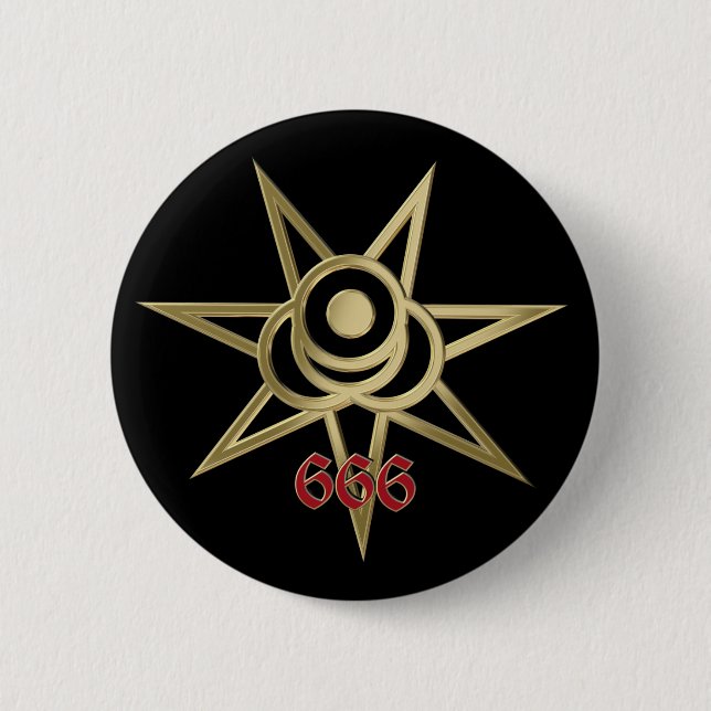 Occult symbol septagram button (Front)