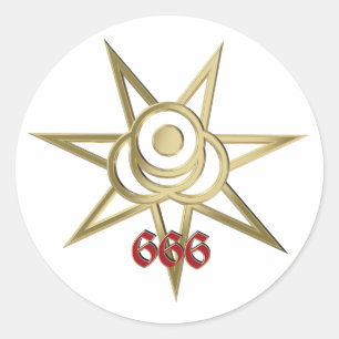 Occult symbol septagram classic round sticker