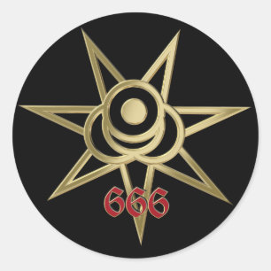 Occult symbol septagram classic round sticker