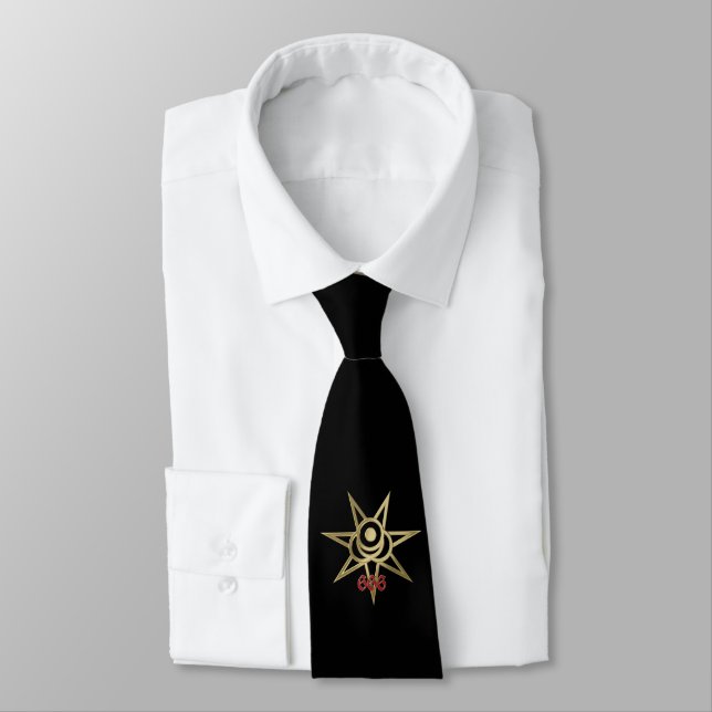 Occult symbol septagram neck tie (Tied)