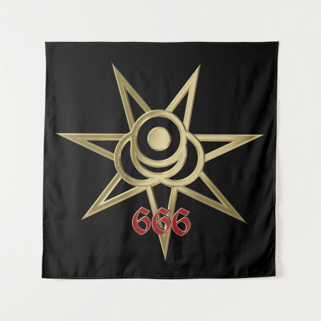Occult symbol septagram tapestry (Front)