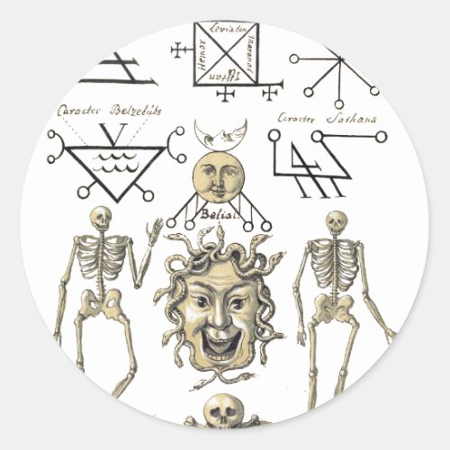 Occult Symbols Classic Round Sticker