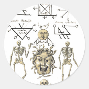 Occult Symbols Classic Round Sticker