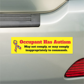 Occupant has Autism Caution Car Magnet