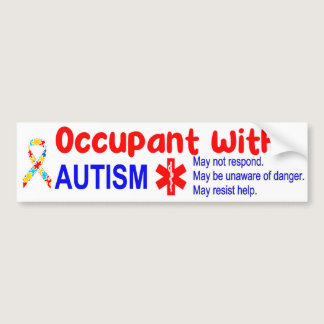 Occupant With Autism Bumper Sticker