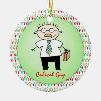 Occupation Cubical Office Guy Funny Personalized Ceramic Ornament