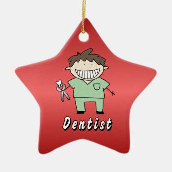 Occupation Dentist Professional Male Personalized Ceramic Ornament by ornamentcentral at Zazzle